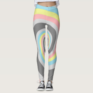 Trippy Groovy Spiral Abstract Demiflux Pride Flag Leggings