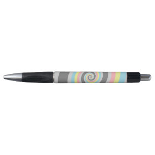 Trippy Groovy Spiral Abstract Demiflux Pride Flag Pen