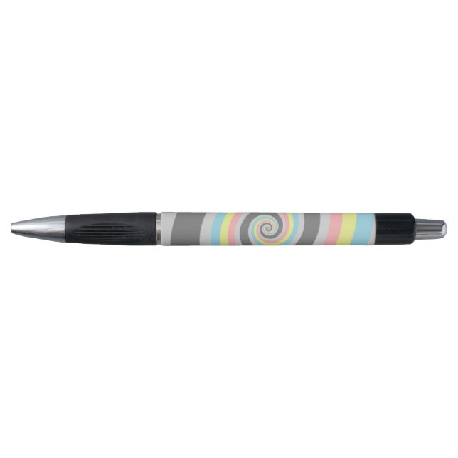 Trippy Groovy Spiral Abstract Demiflux Pride Flag Pen (Front)