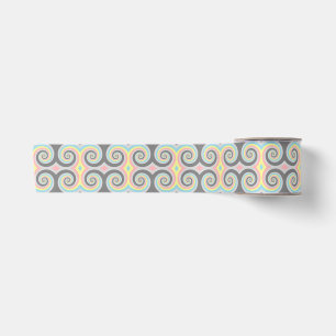 Trippy Groovy Spiral Abstract Demiflux Pride Flag Satin Ribbon
