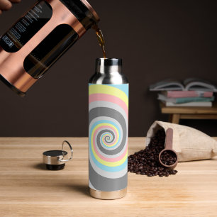 Trippy Groovy Spiral Abstract Demiflux Pride Flag Water Bottle