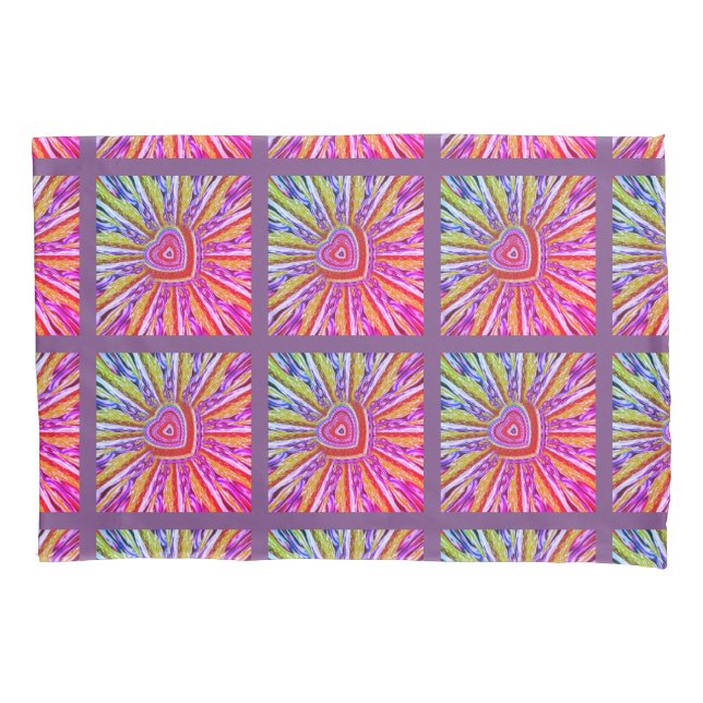Trippy Hearts Pillow Case (Front)