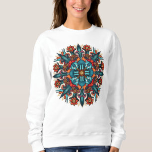 Trippy hippie psychedelic groovy mushroom flower sweatshirt