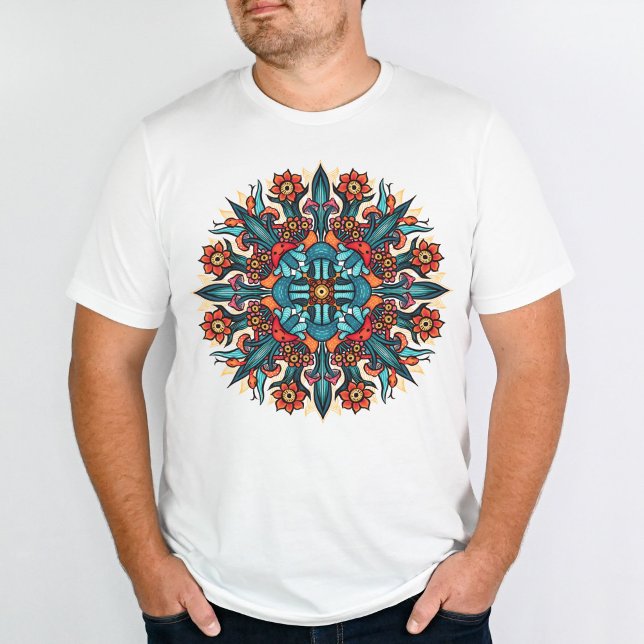Trippy hippie psychedelic groovy mushroom mandala T-Shirt (Creator Uploaded)