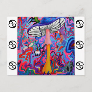 Trippy Hippy Mushroom Postcard