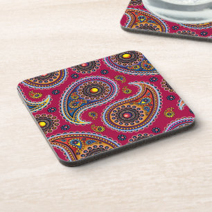 Trippy Hippy Retro Paisley Coaster