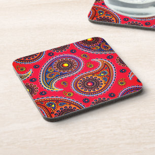 Trippy Hippy Retro Paisley Coaster