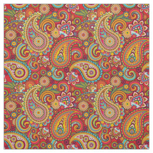 Trippy Hippy Retro Paisley Fabric