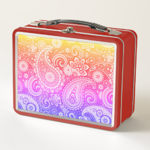 Trippy Hippy Retro Paisley Metal Lunch Box