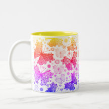 Trippy Hippy Retro Paisley Mug à café à deux tons