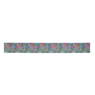 Trippy Hippy Retro Paisley Satin Ribbon