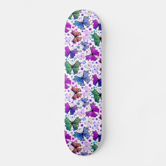 Trippy Hippy Retro Paisley Skateboard (Front)