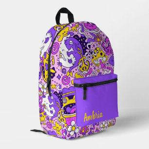 Trippy Hippy Style Printed Backpack
