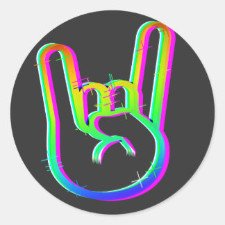 Trippy horn classic round sticker