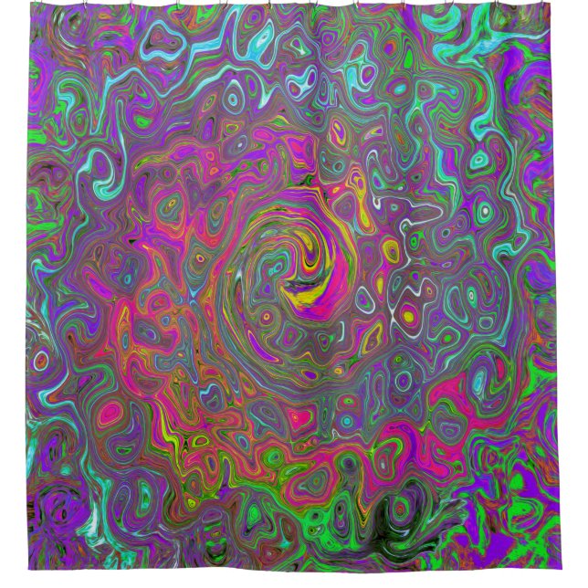 Trippy Hot Pink Abstract Retro Liquid Swirl (Front)