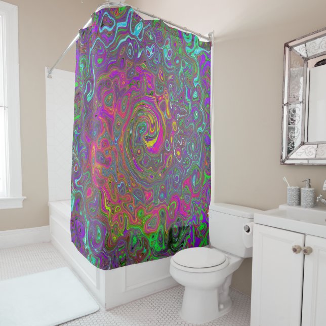 Trippy Hot Pink Abstract Retro Liquid Swirl (In Situ)