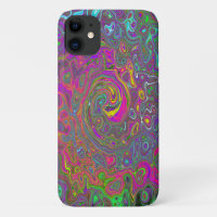 Trippy Hot Pink Abstract Retro Liquid Swirl