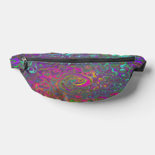 Trippy Hot Pink Abstract Retro Liquid Swirl Fanny Pack