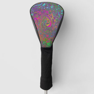 Trippy Hot Pink Abstract Retro Liquid Swirl Golf Head Cover