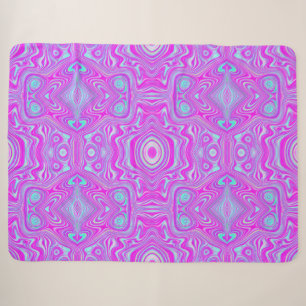 Trippy Hot Pink and Aqua Blue Abstract Pattern Sherpa Blanket