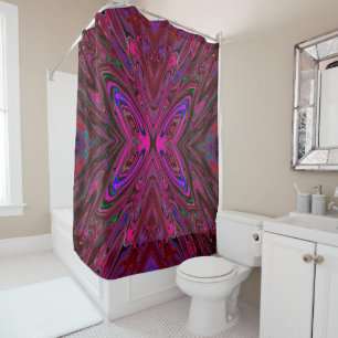 Trippy Hot Pink, Red and Blue Abstract Butterfly