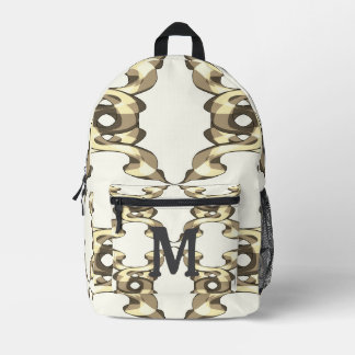 Trippy Intertwined Minimalist Snakes Printed Backpack