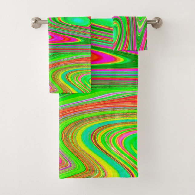 Trippy Lime Green et Magenta Super Art Abstrait (En situation)