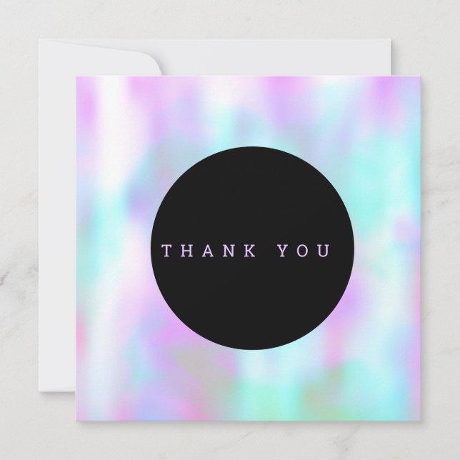 Trippy Liquid Ink Marble Thank You Card (Front)