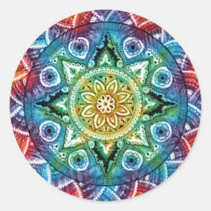 Trippy Mandala Classic Round Sticker