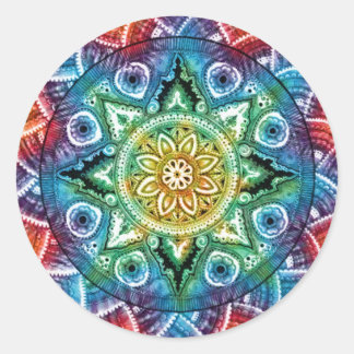 Trippy Mandala Classic Round Sticker