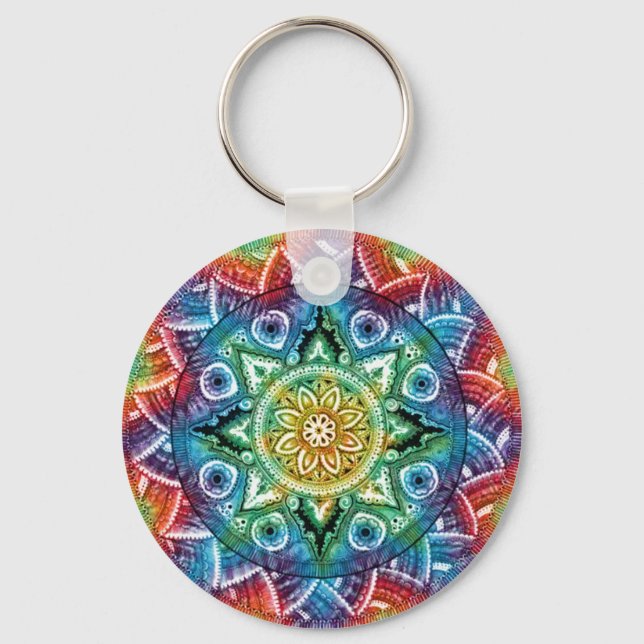 Trippy Mandala Keychain (Front)