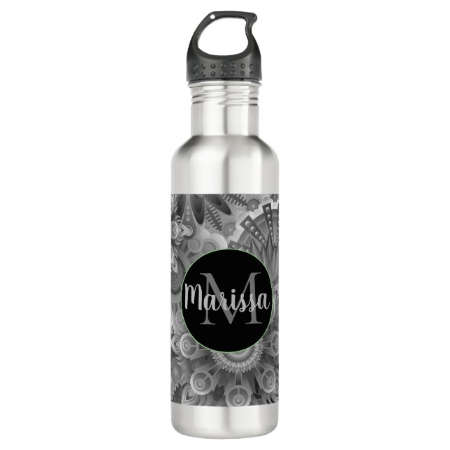 Trippy Mandalas Monogram 710 Ml Water Bottle (Front)