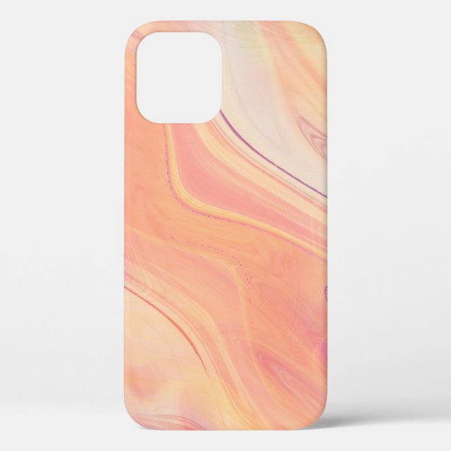 trippy marble swirl print peach pink Case-Mate iPhone case (Back)
