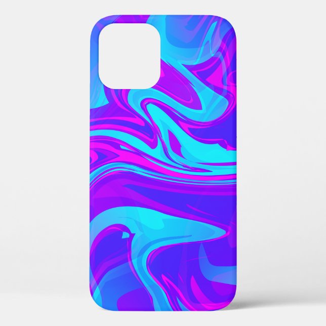 trippy marble swirl print purple blue Case-Mate iPhone case (Back)