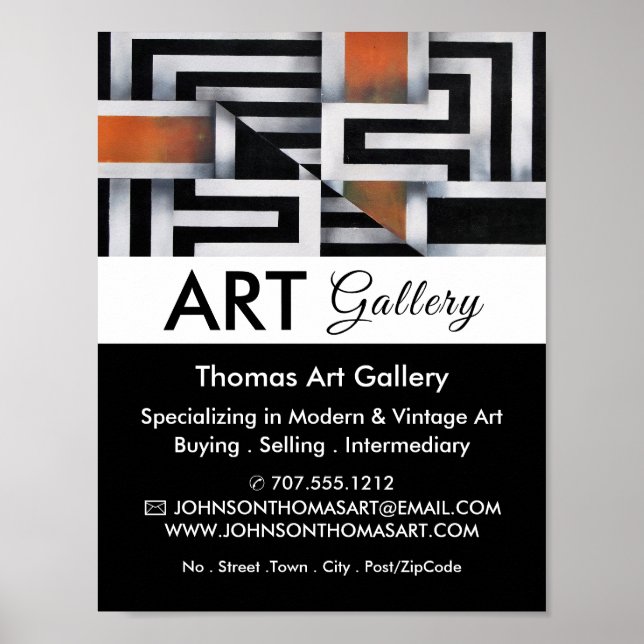 Trippy Maze Pattern, Art Dealer, Gallery Poster (Front)