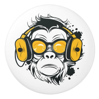Trippy Monkey Ceramic Pull
