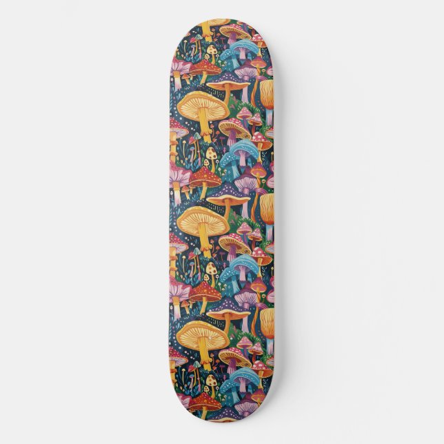 Trippy Mushroom Art Peinture Skateboard (Recto)
