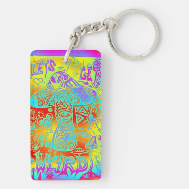 trippy mushroom keychain (Back)