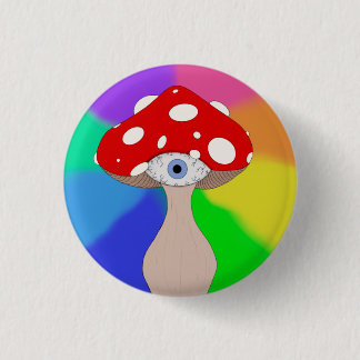 Trippy Mushroom Tote Bag 1 Inch Round Button