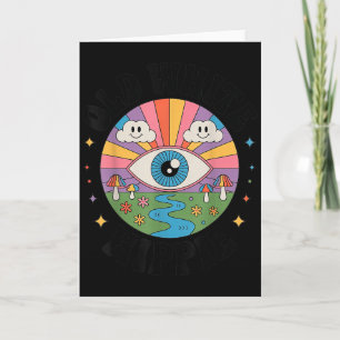 Trippy Old White Hipe Retro Psychedelic Art Card