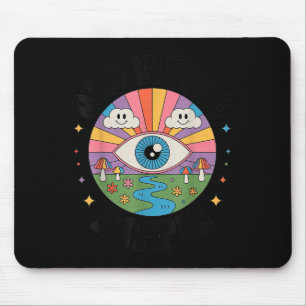 Trippy Old White Hipe Retro Psychedelic Art  Mouse Pad