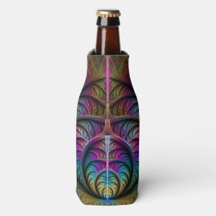 Trippy Patterned Colourful Abstract Fractal Art Bottle Cooler