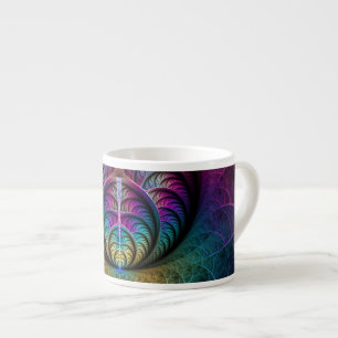 Trippy Patterned Colourful Abstract Fractal Art Espresso Cup
