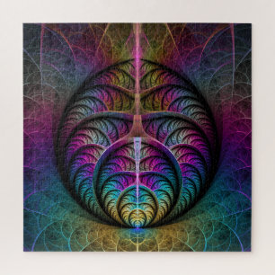Trippy Patterned Colourful Abstract Fractal Art Jigsaw Puzzle