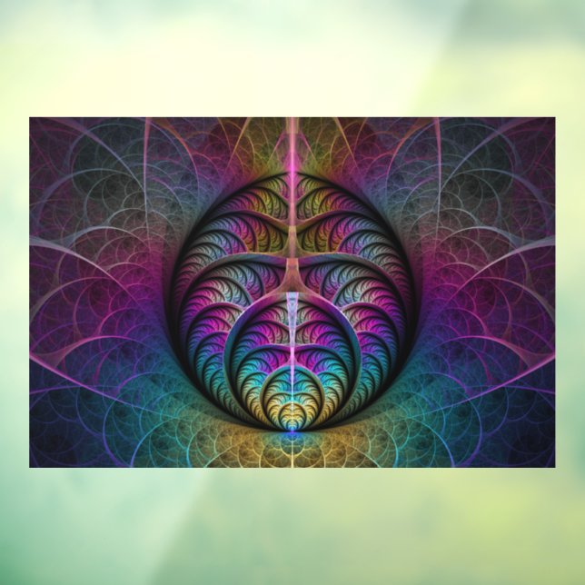 Trippy Patterned Colourful Abstract Fractal Art Window Cling (Sheet 3)