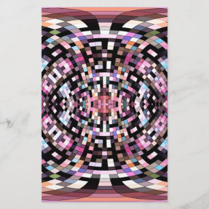 Trippy Pink and Black Geometric Stationery