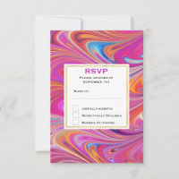 Trippy Pink and Orange Swirly Design Wedding
