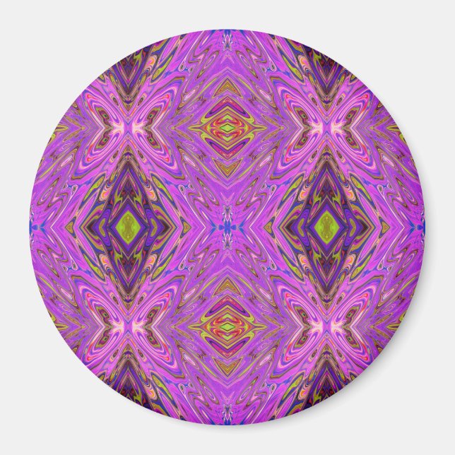 Trippy Pink and Purple Abstract Pattern Magnet (Front)