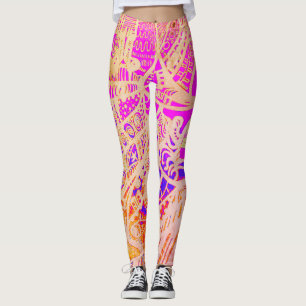 Trippy Pink Boho Leggings