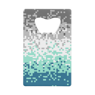 Trippy Pixelated Abstract Frayromantic Pride Flag Credit Card Bottle Opener
